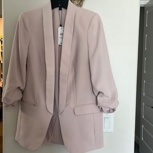 Expess scrunched sleeve blush blazer